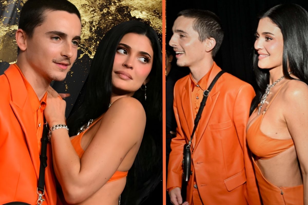 Kylie Jenner and Timothée Chalamet at the Marty Supreme premiere