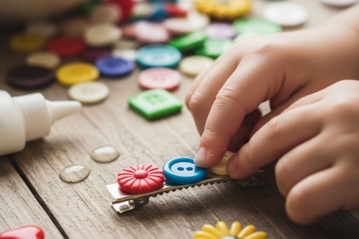 Button Barrettes That Tell a Story