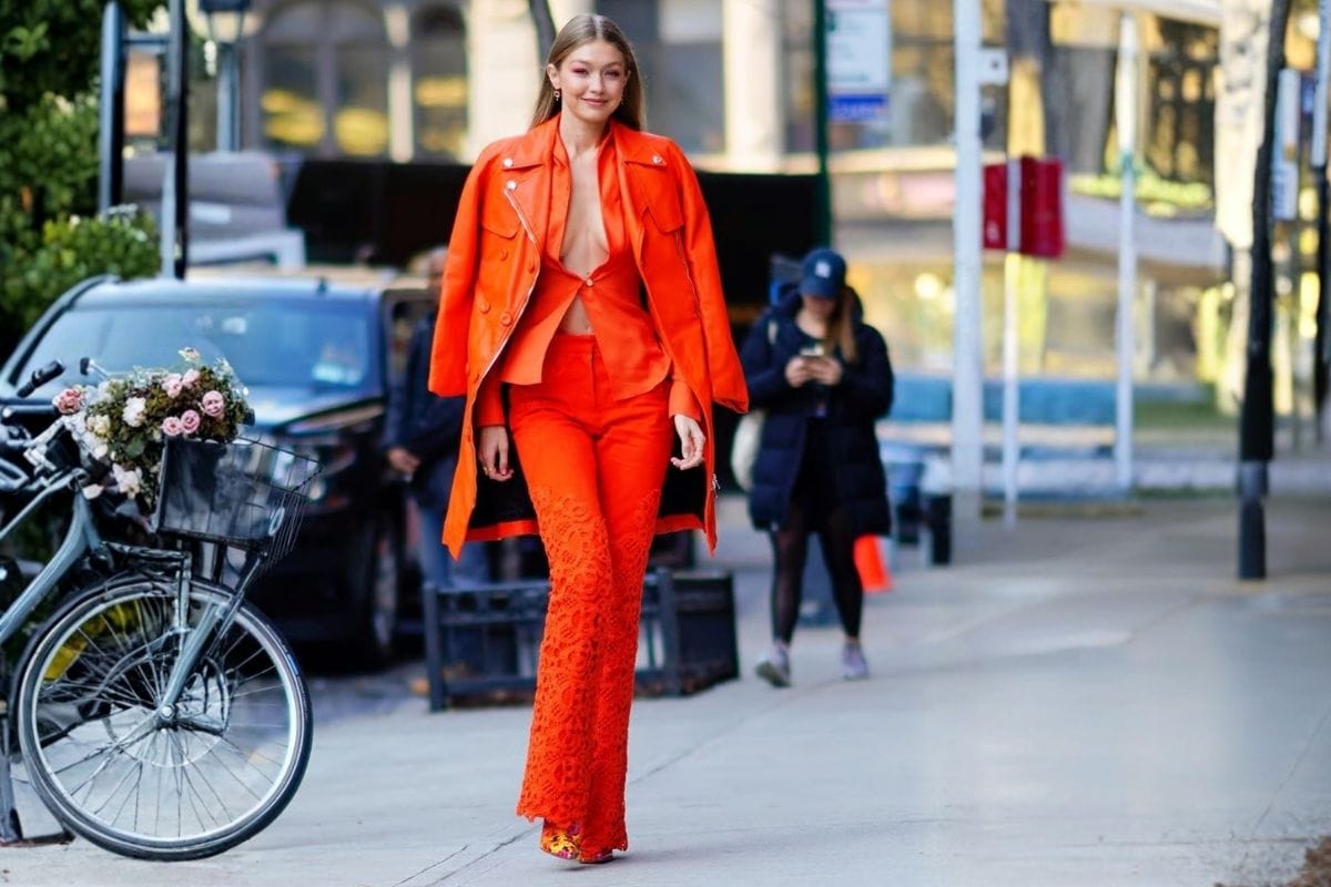Gigi Hadid Neon Orange heels