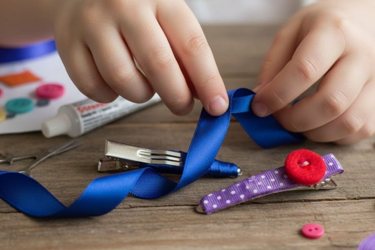 Ribbon-Wrapped Hair Clips