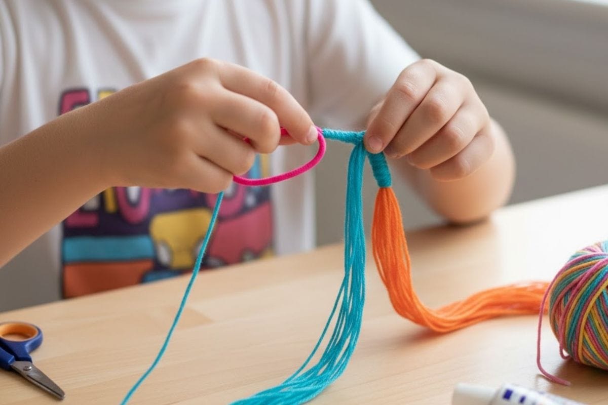 Yarn-Tied Hair Wraps