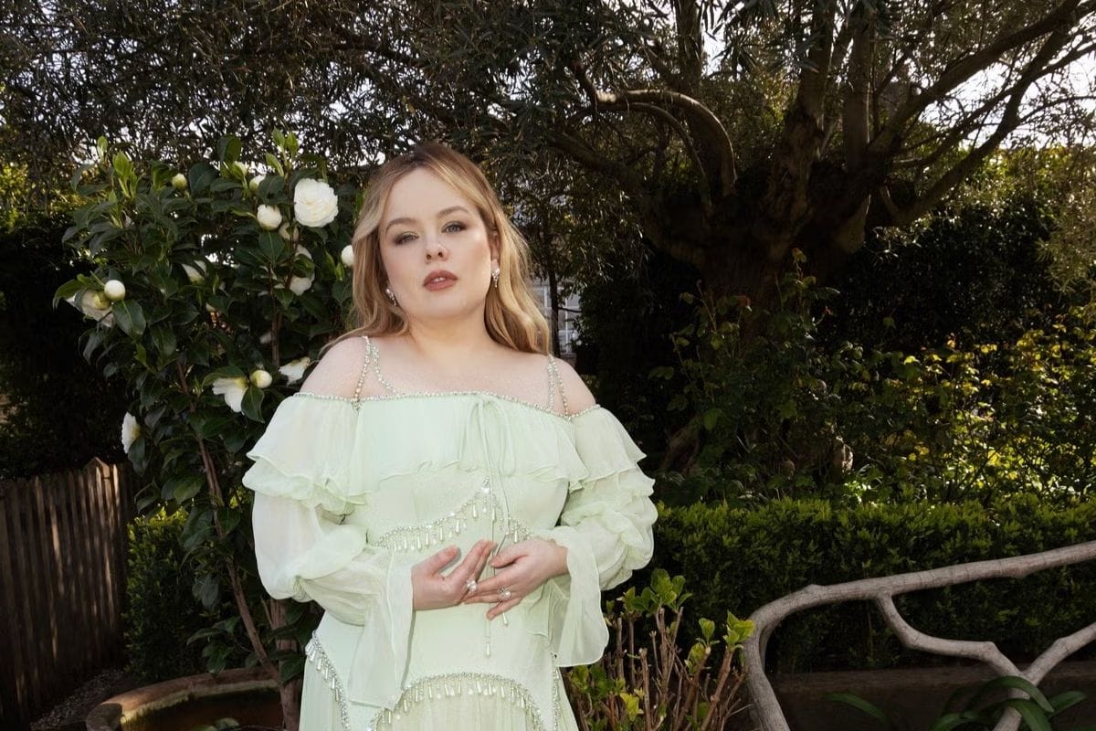 Soft mint green gown worn by Nicola Coughlan