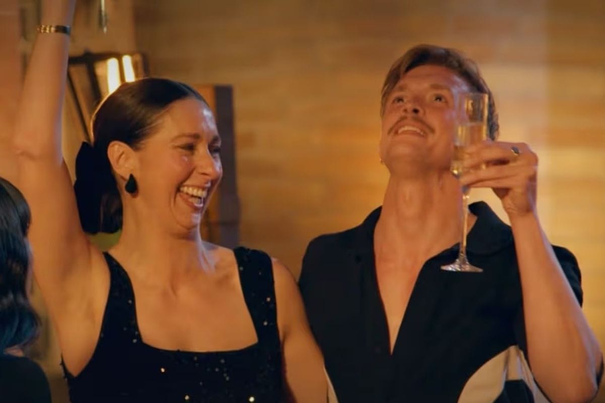 Celebration with drinks and laughter