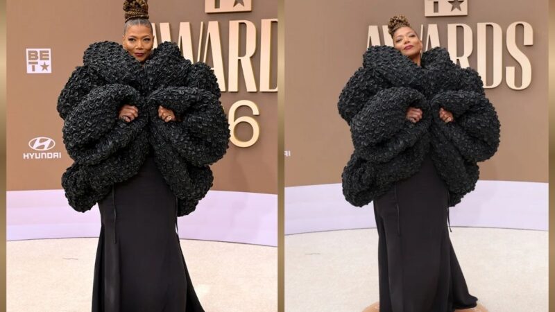 Queen Latifah Turns Heads at BET Awards 2026 Red Carpet in a Dramatic Oversized Coat Look