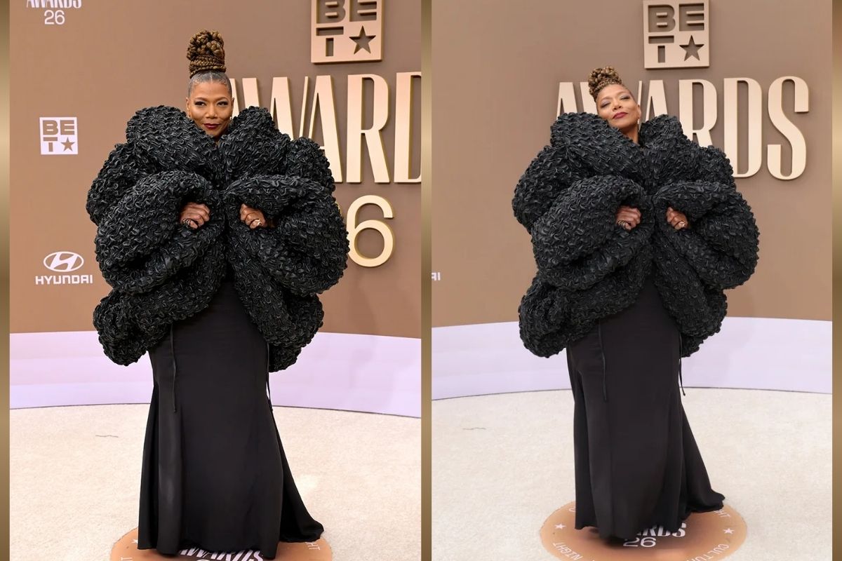 Queen Latifah BET Awards 2026 Red Carpet in Dramatic Oversized Coat Look