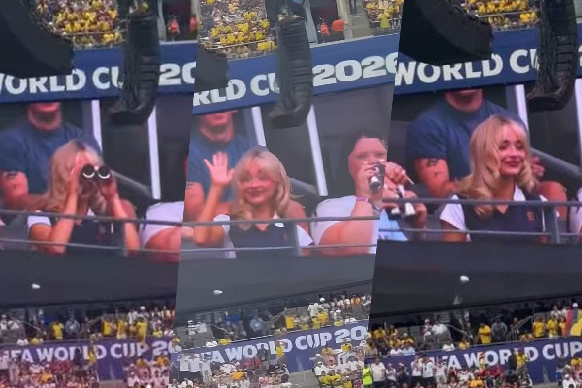 Sabrina Carpenter Seen with Binoculars at FIFA World Cup While Cheering Like a True Football Fan