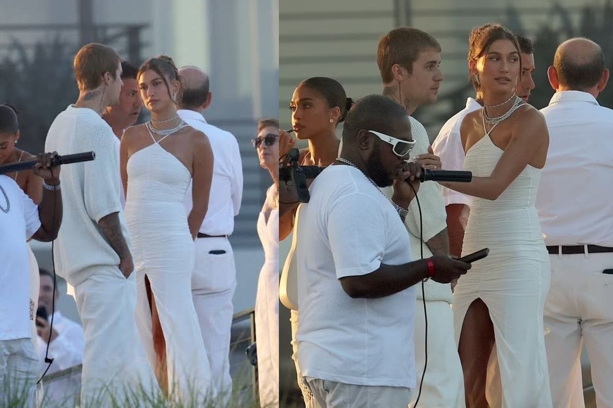 Justin Bieber and Hailey Bieber at Michael Rubin’s 2026 White Party