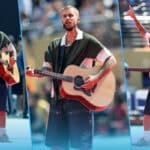 Justin Bieber performing Everything Hallelujah during FIFA World Cup halftime show
